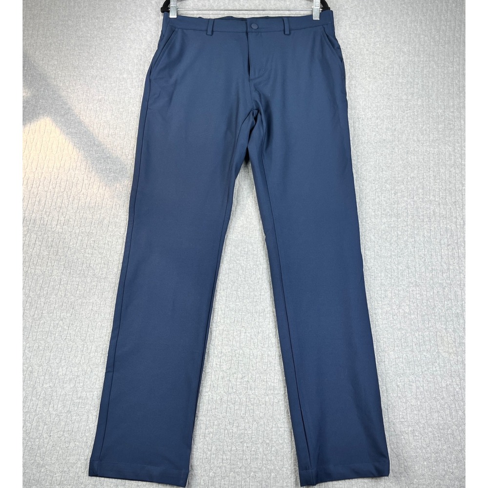 New Greg Norman Golf Pants Mens 32 X32 Navy Blue Performance Stretch Flat Front